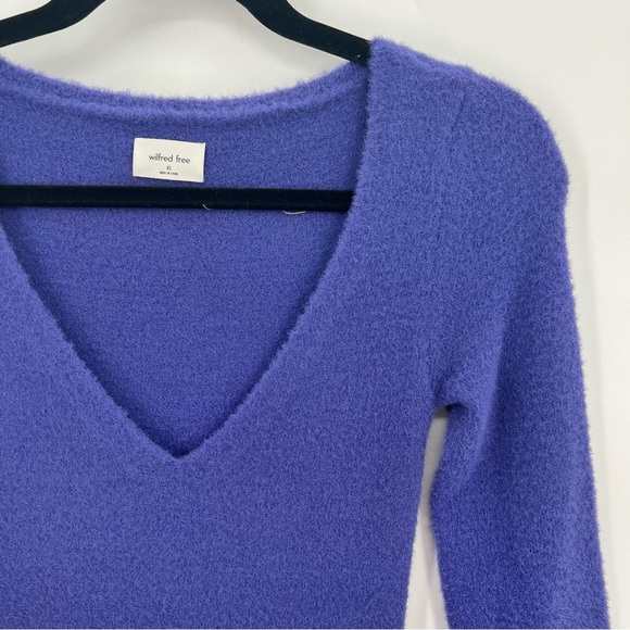 Aritzia Wilfred Free Hush Knit Sweater Midi Dress Bodycon Long Sleeve V-Neck XS - Picture 2 of 8